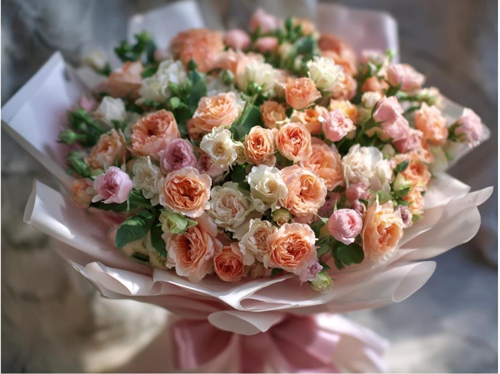 букет з кущових троянд