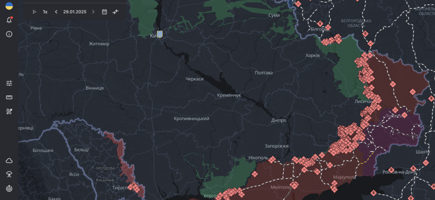 Карта бойових дій в Україні Діп Стейт (Deep state)