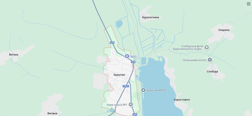 Карта Бурштина онлайн - Google Maps