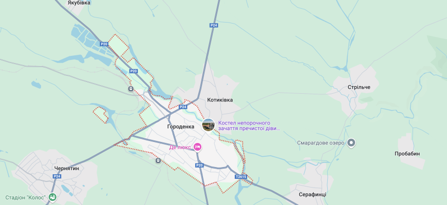 Карта Городенки онлайн - Google Maps