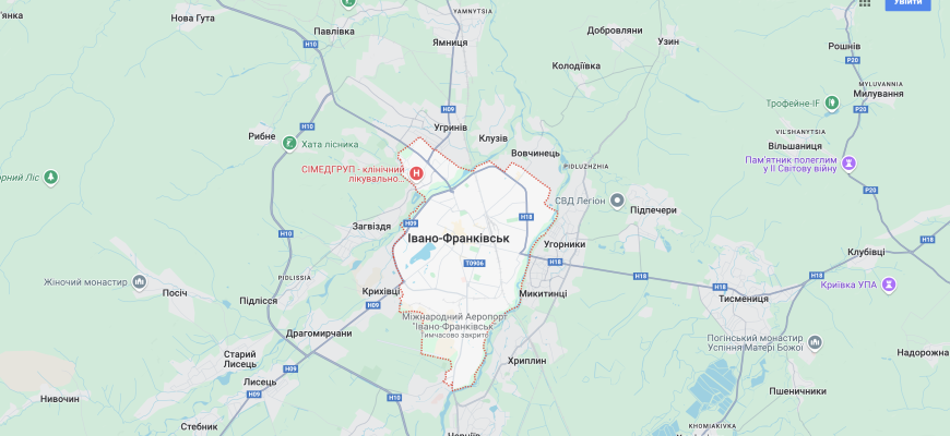 Карта Івано-Франківська онлайн - Google Maps