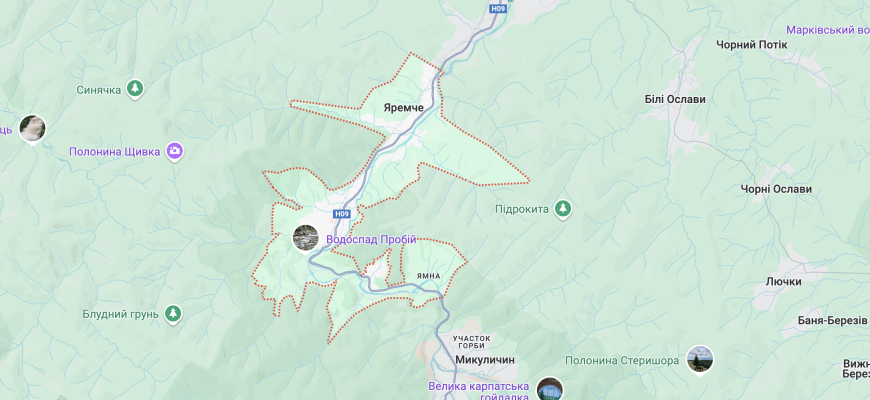 Карта Яремче онлайн - Google Maps